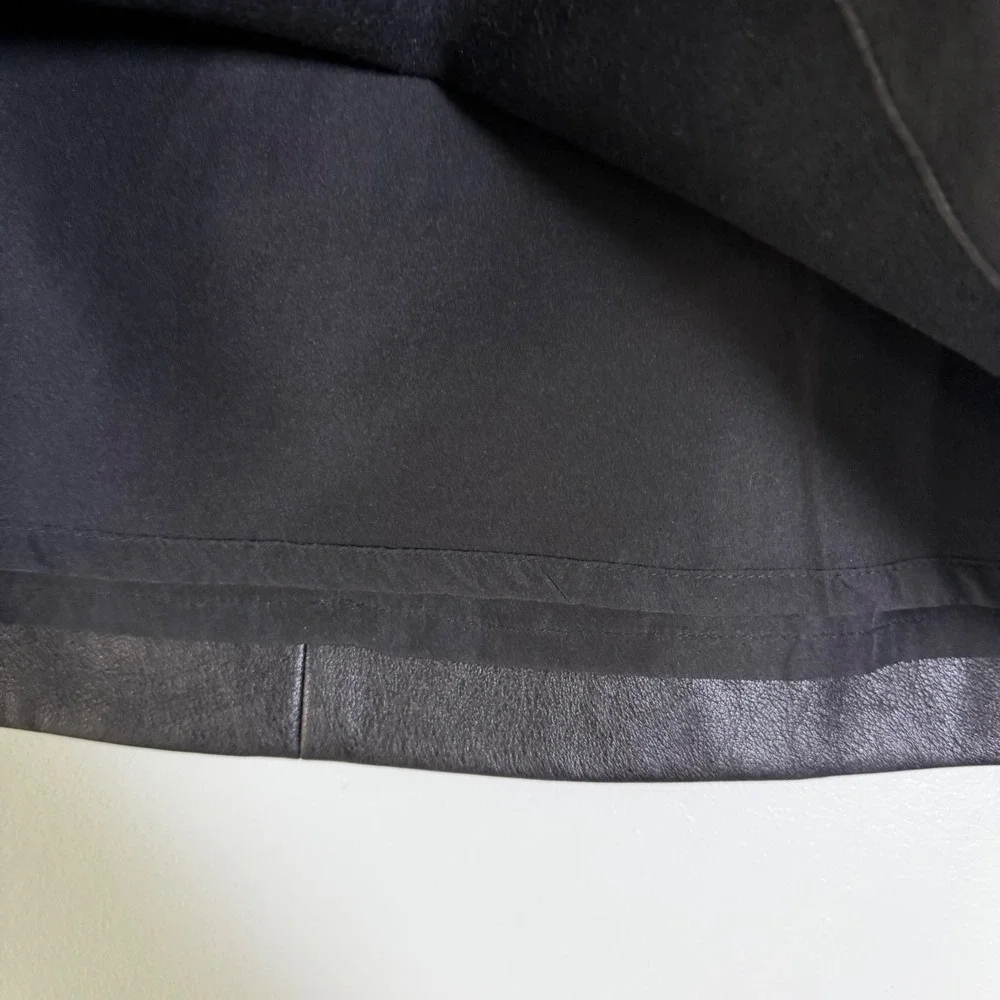 J.Crew Black Faux Leather Mini Skirt A-Line‎ Size 4